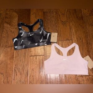 NWT Lot of 2 Nike Girls Pro Dri-Fit Swoosh Sport Bras Platinum Violet Black XL
